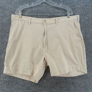 Polo Ralph Lauren Shorts Mens 40 Beige Striped Flat Front Preppy Casual Golf‎
